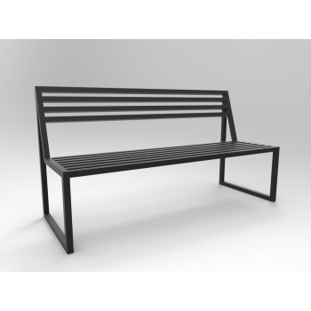 Ławka wolnostojąca metalowa z oparciem